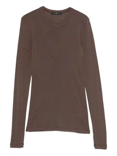 Rohe Crew-neck Long-sleeve Top In Brown