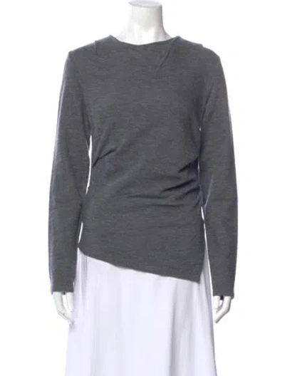 Pre-owned Rohe Crew Neck Long Sleeve Top In Gray