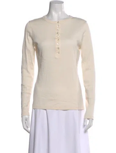Pre-owned Rohe Crew Neck Long Sleeve Top In Neutral
