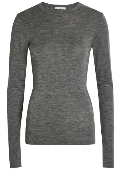 Rohe Crew-neck Merino Wool T-shirt In Gray