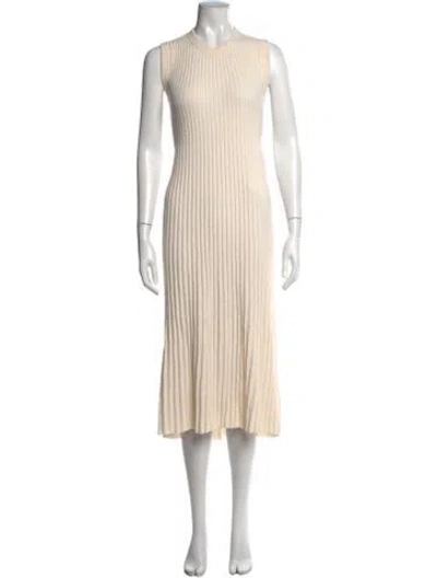 Pre-owned Rohe Crew Neck Midi Length Dress In Neutrals