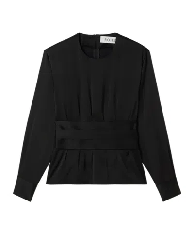 ROHE CREW NECK PLEATED BLOUSE