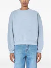 Rohe Crew Neck Ribbed-trim Sweatshirt In Blue