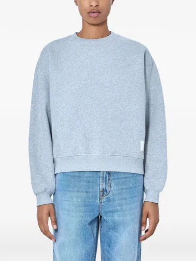 Rohe Crew Neck Ribbed-trim Sweatshirt In Blue