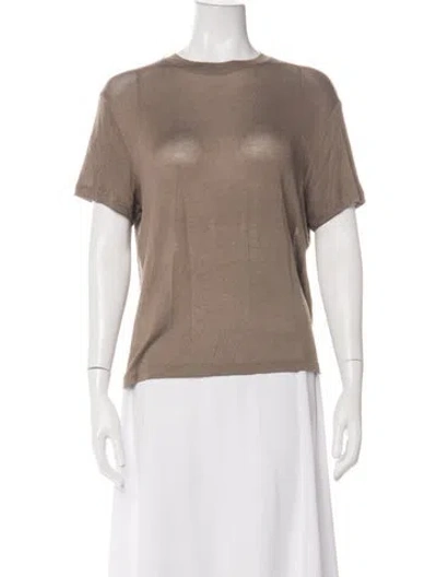 Pre-owned Rohe Crew Neck Short Sleeve T-shirt In Brown
