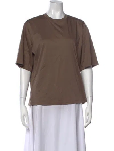 Pre-owned Rohe Crew Neck Short Sleeve T-shirt In Brown