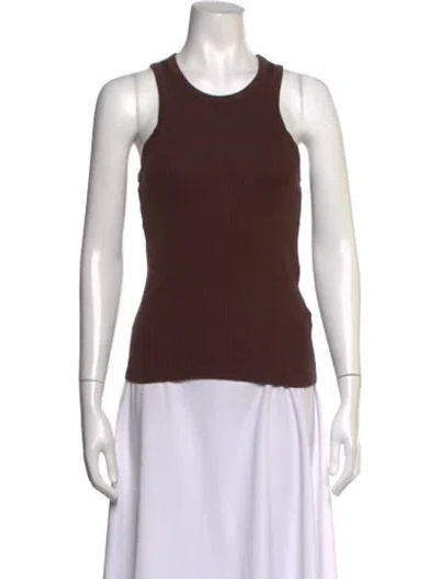 Pre-owned Rohe Crew Neck Sleeveless Top In Brown