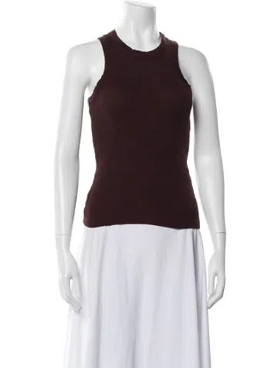 Pre-owned Rohe Crew Neck Sleeveless Top In Burgundy