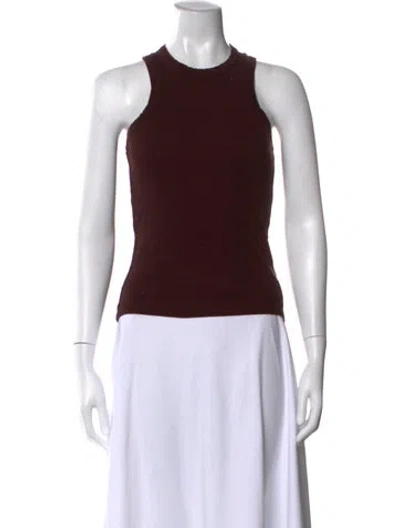 Pre-owned Rohe Crew Neck Sleeveless Top In Burgundy