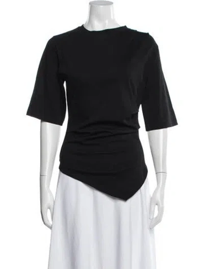 Pre-owned Rohe Crew Neck Three-quarter Sleeve Top In Black