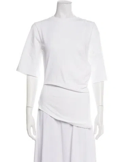 Pre-owned Rohe Crew Neck Three-quarter Sleeve Top W/ Tags In White
