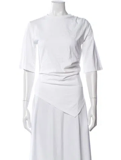 Pre-owned Rohe Crew Neck Three-quarter Sleeve Top In White