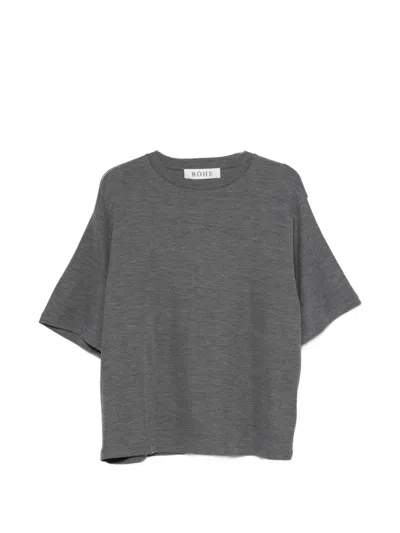 Rohe Crew-neck Wool T-shirt In Grey