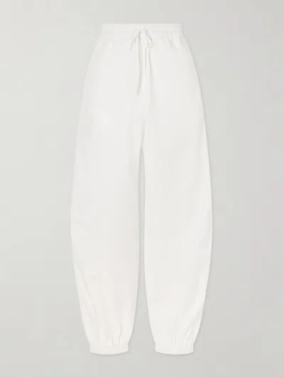 ROHE CRINKLED COTTON-BLEND TAPERED PANTS