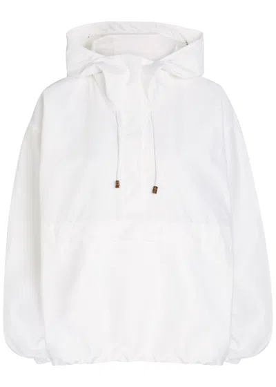 Rohe Crinkled Hooded Cotton-blend Anorak Jacket In White