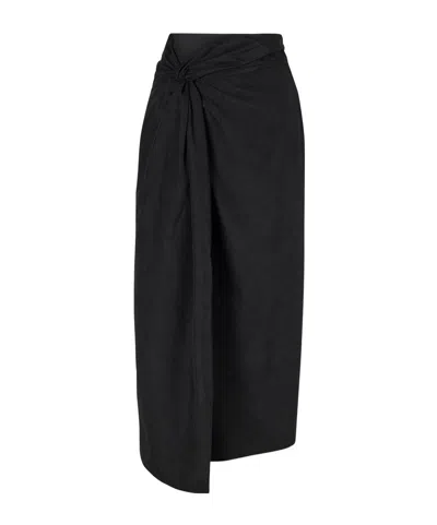 Rohe Crinkled-satin Midi Skirt In Black