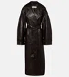 Rohe Róhe Crocodile-effect Leather Trench Coat In Brown