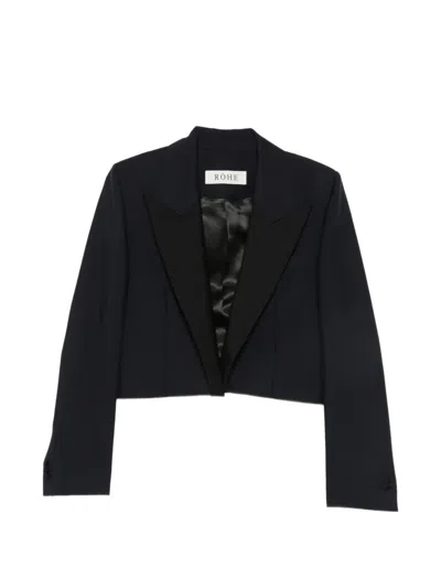 Rohe Cropped Peak-lapel Blazer In Black