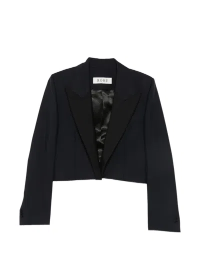 Rohe Cropped Peak-lapel Blazer In Black