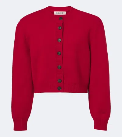 Rohe Róhe Cropped Wool Cardigan In Red
