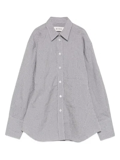 ROHE CRUSHED CHECKED SHAPED SHIRT