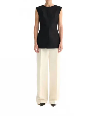 ROHE CURVED SLEEVELESS OPEN BACK TOP IN BLACK