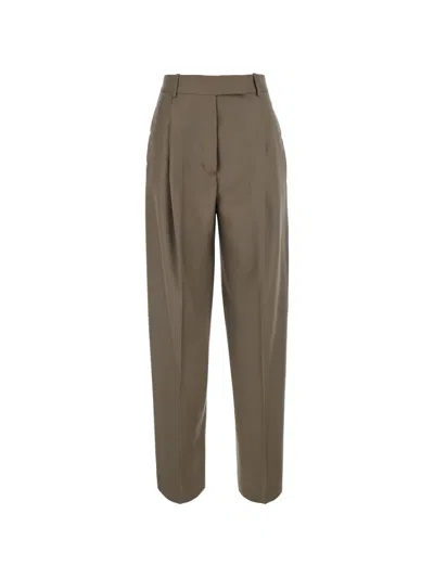 Rohe Daria Pleated Trousers In Brown