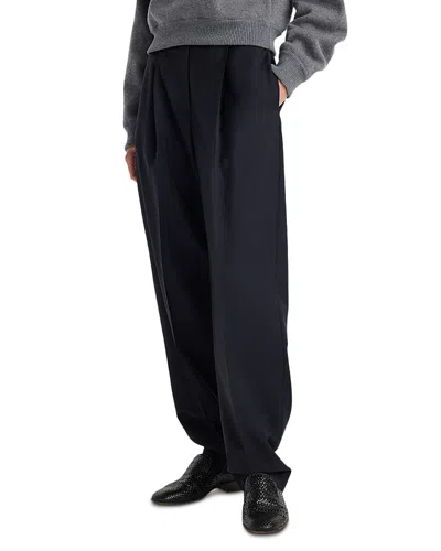 Rohe Daria Single Pleat Straight Leg Trousers In Black