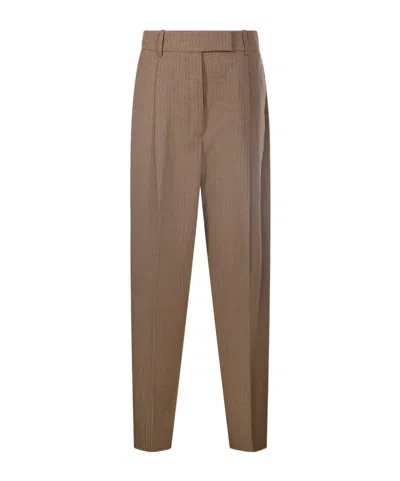 Rohe Róhe Daria Single-pleat Tapered Pants In Burgundy