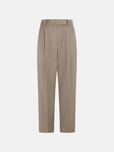 Rohe 'daria Tapered' Brown Virgin Wool Pants