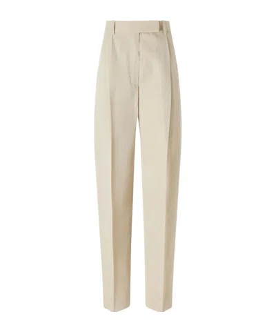 Rohe Daria Wool-blend Wide-leg Pants In Neutral