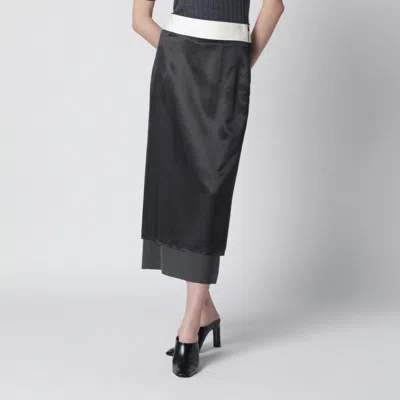 Rohe Dark Grey Inside-out Midi Skirt In Black