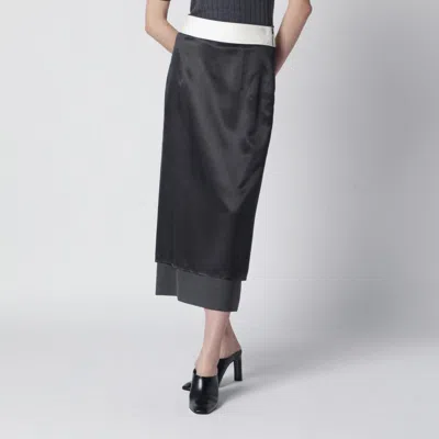 Rohe Dark Grey Inside-out Midi Skirt In Gray