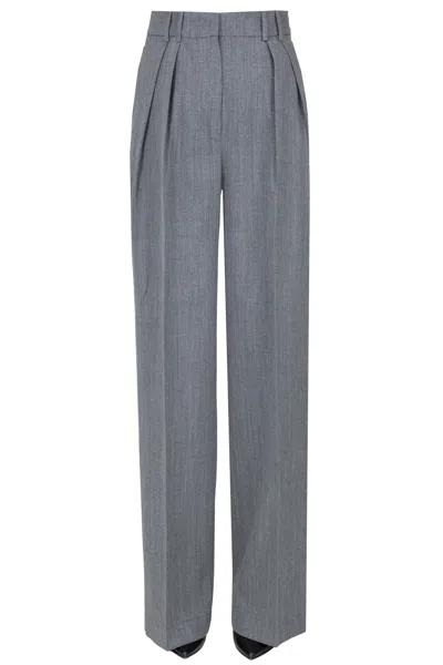 Rohe Darts Wide Leg Trousers In Gray