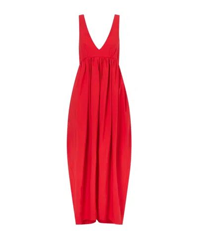 Rohe Dazu Woven Midi Dress In Red