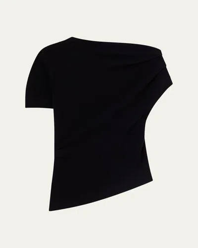 Rohe Deconstructed Asymmetric Knit Top In Black