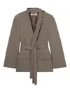 Rohe Deconstructed Belted Blazer In Gray