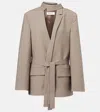 Rohe Deconstructed Belted Blazer In Brown