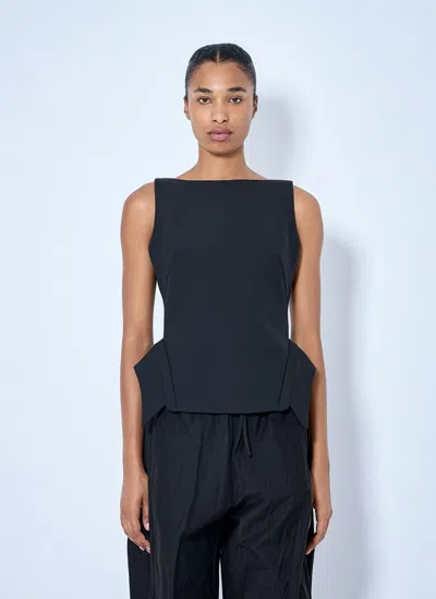Rohe Deconstructed Collar Top In Black