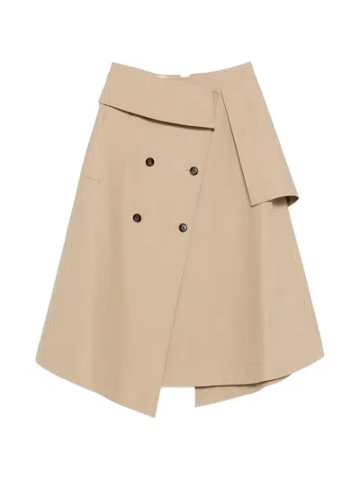Rohe Deconstructed Double-breasted Midi Skirt In Brown