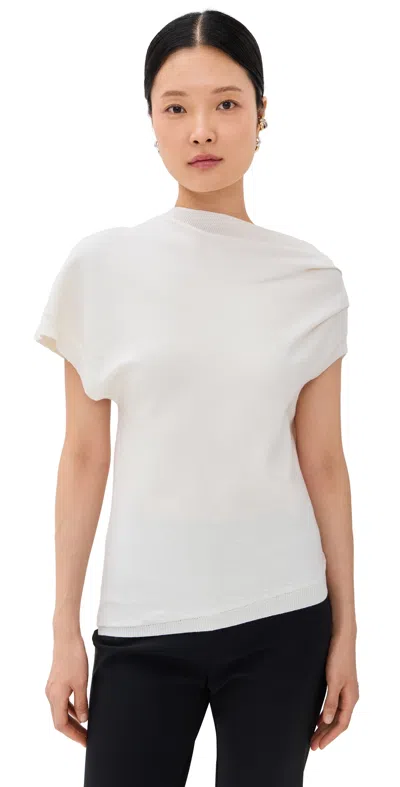 ROHE DECONSTRUCTED KNITTED TOP OFF WHITE