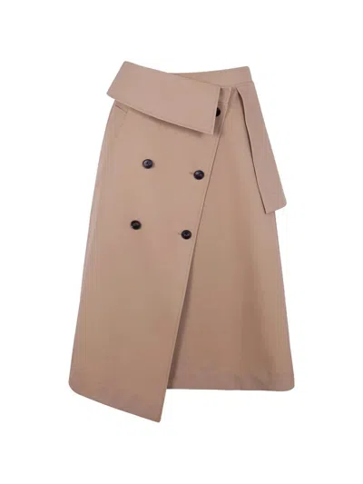 Rohe Drape Button-details Skirt In Neutral