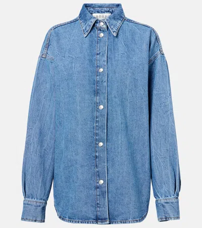 Rohe Denim Overshirt In Mid Denim Blue