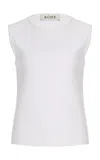 Rohe White Crewneck Tank Top In White