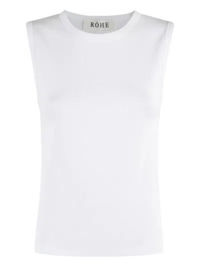 Rohe Dense Ribbed Round-neck Top In White