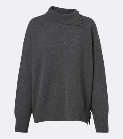 Rohe Róhe Distressed Wool-blend Sweater In Gray