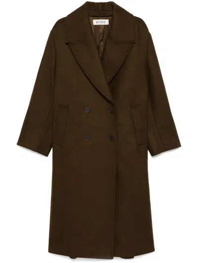 Rohe Oversized Double-breasted Wool-blend Coat In 310 Olive