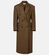 Rohe Róhe Double-breasted Alpaca And Wool-blend Coat In Brown