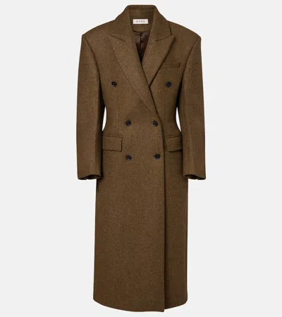 Rohe Róhe Double-breasted Alpaca And Wool-blend Coat In Brown