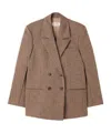 Rohe Herringbone Double-breasted Blazer In Brown